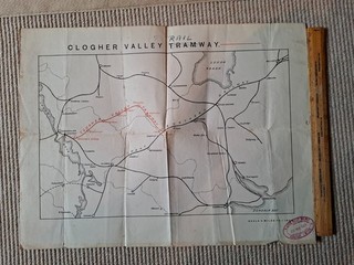 Irish Railway Clogher Valley Railway map dated 1929