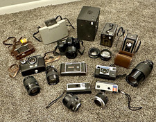 Mixed 18 Pc Lot of VTG 20s- 90s Cameras Lenses Collectible Kodak