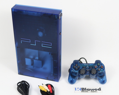 SONY PS2 オーシャンブルー SCPH-37000 箱付 ソフト付 PS2 PlayStation 2 SCPH-37000 Ocean Blue Console SONY Japan Import