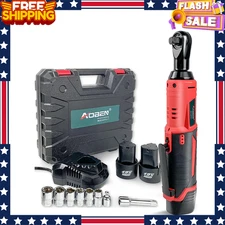 AOBEN 3/8" Cordless Electric Ratchet Wrench Set 12V with 2 Batteries & Charger