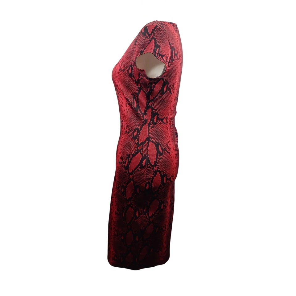 XOXO Y2K Bodycon Dress Womens M Red Vintage Snakeskin Whimsigoth Vampy Mob Wife - Image 3 of 4