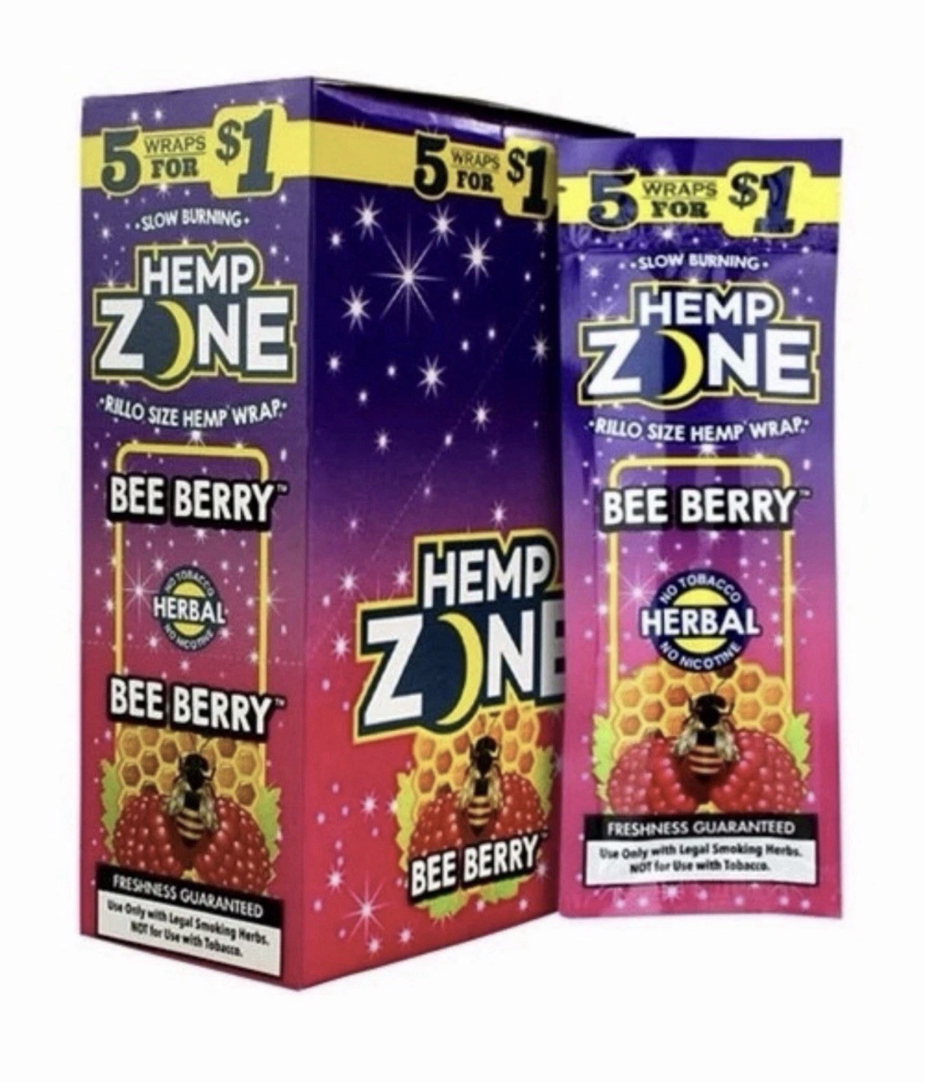 H. Zone Organic Herbal Wrap Full Box 15/5CT - 375 Wraps Total 5 Box Mix Variety