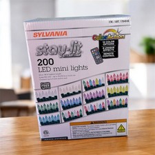NEW Sylvania Stay Lit Platinum 200 LED Mini Lights - 12 Color Options - 66 Ft