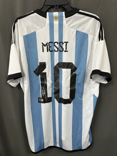 Lionel Messi Signed Argentina Soccer Jersey BAS AUTO Sz XL
