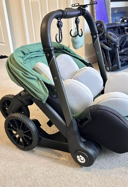 Cochecito de bebé 4 en 1 sistema de viaje combo asiento de coche plegable ligero de lujo Ar Foto 2 de 4