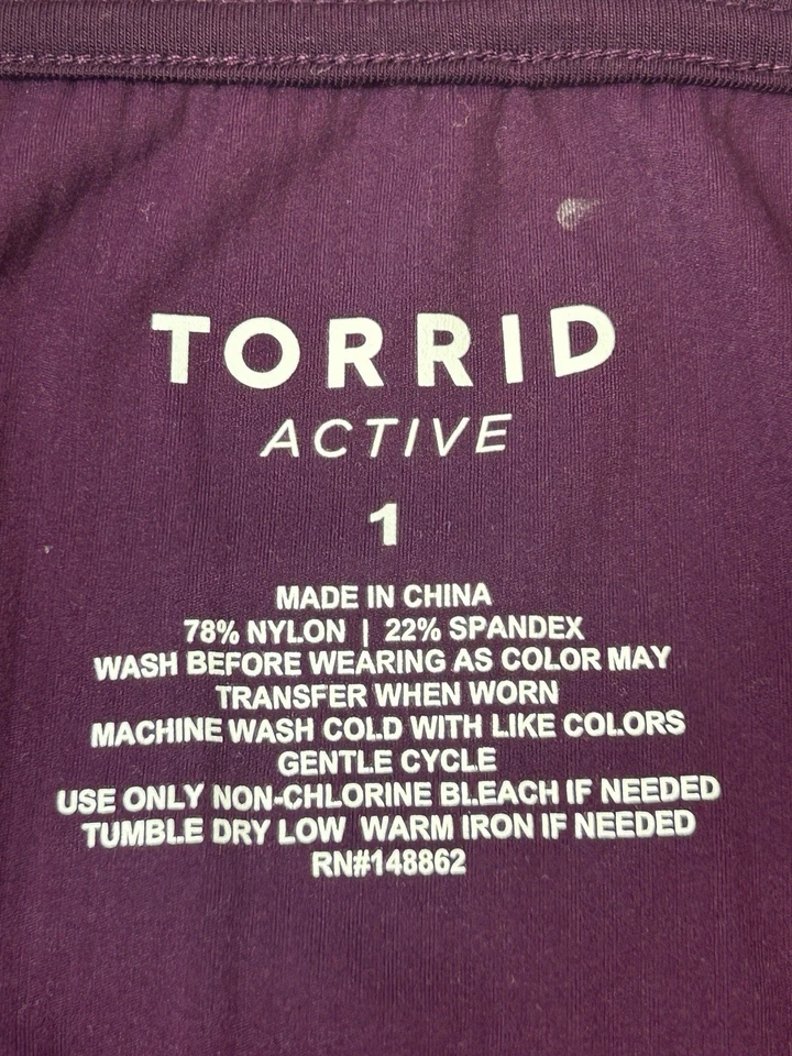 Torrid Active Quarter Zip Top Womens 1 Purple Nylon Spandex Long Sleeve Stretch - Image 3 of 4