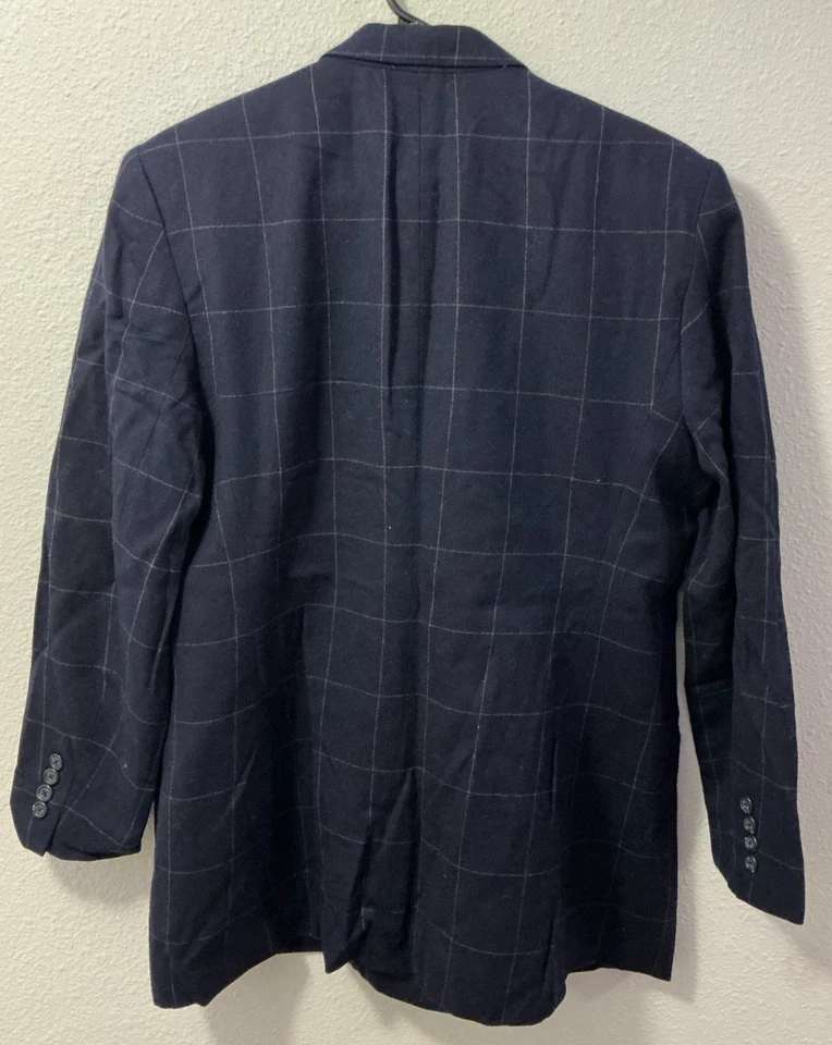 CHAQUETA AZUL VINTAGE RALPH LAUREN PARA MUJER PATRÓN VENTANA - TALLA 12 Foto 2 de 4