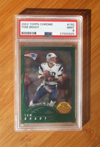 2002 Topps Chrome  #150 - TOM BRADY - PSA 9