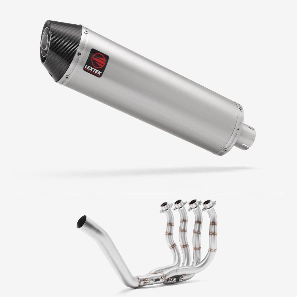 Lextek RP1 Gloss S/Steel Oval Exhaust System 400mm for Yamaha YZF R6 (99-02)