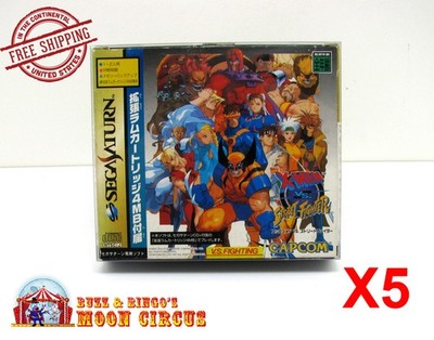 5x SEGA SATURN JAPAN OVERSIZED RAM PACK GAME - CLEAR PROTECTIVE BOX /SLEEVE