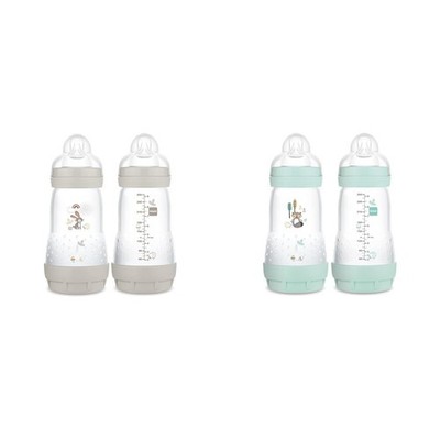 MAM Easy Start Matte Anti-Colic Baby Bottles, Neutral Cotton, Pale Mint Green 
