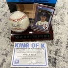 Nolan Ryan Autographed Rawlings Official Major League Baseball With Card Display