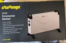 Challenge DL06 2kW Convector Heater, 3 Heat Settings, Thermostat, White