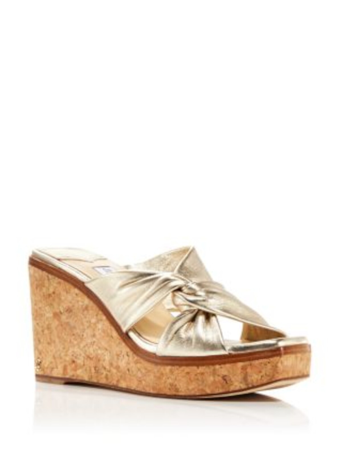 JIMMY CHOO Womens Gold 1 PlatformCork Narisa 90 Wedge Sandal 395 35890₽