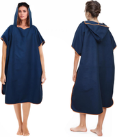 Pameil Badeponcho Damen& Herren,Poncho Handtuch,Mikrofaser-Surf Poncho (Dunkelbl
