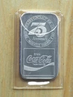 1975 COCA COLA 75TH ANN 1 OZ SILVER ART BAR - First Bottler's Contract Nashville