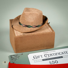 Vintage 1940s Hat Shop Miniature Straw Fedora  Davenbre 50 Gift Certificate
