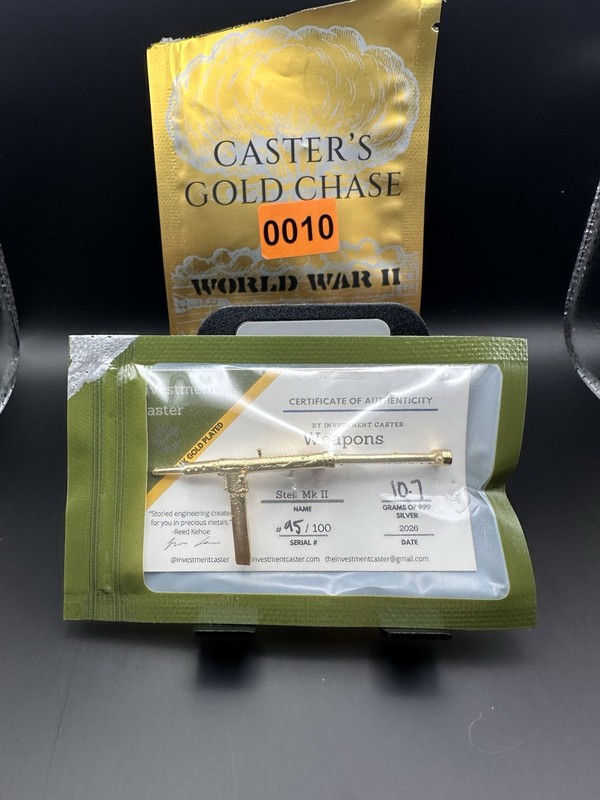 Caster's Gold Chase WWII Sten Mk II Gold Plated Collectible 10.7g silver 🔥