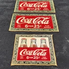 Vintage Coca Cola Branded Throw Rugs (3) Rare Find in Fair Condition