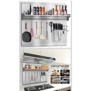 36"x30" Stainless Steel Backsplash for Stove & Range Hood w/ Shelf