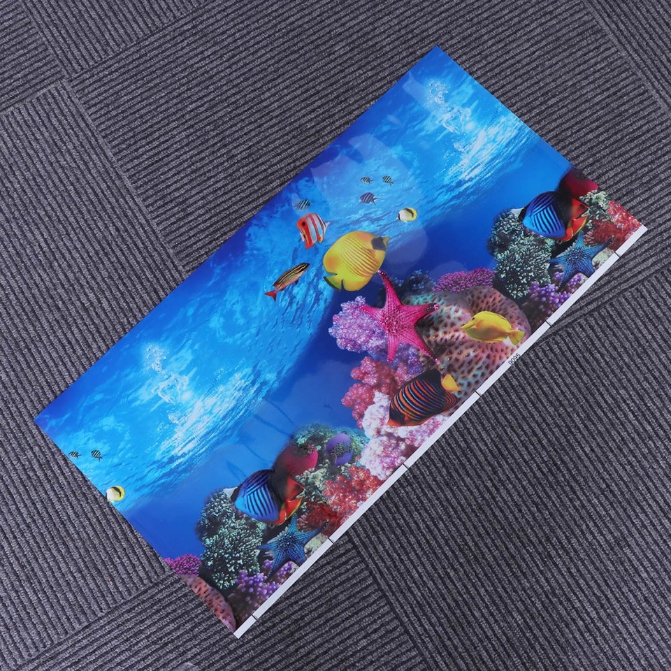 Multi Background Fish Waterproof Fish Tank Background Sticker Reusable Adhesive Decorative ...