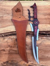 Handmade D2 Steel Custom Hunting Bowie Knife with WOOD material Handle