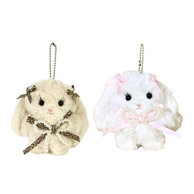 Long Eared Rabbit Plush Key Ornament Cartoon Style Keyring Girls Bag Decoration