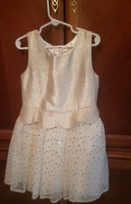 Girls Cat And Jack Gold And Cream Sequins Dress Size 6