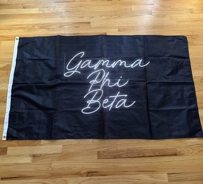 Gamma Phi Beta Black And White Sorority Banner Flag 3 x 5 - Never Used
