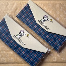 SNOOPY Check Pattern Glasses Cases Set of 2 Plastic 16.5cm New