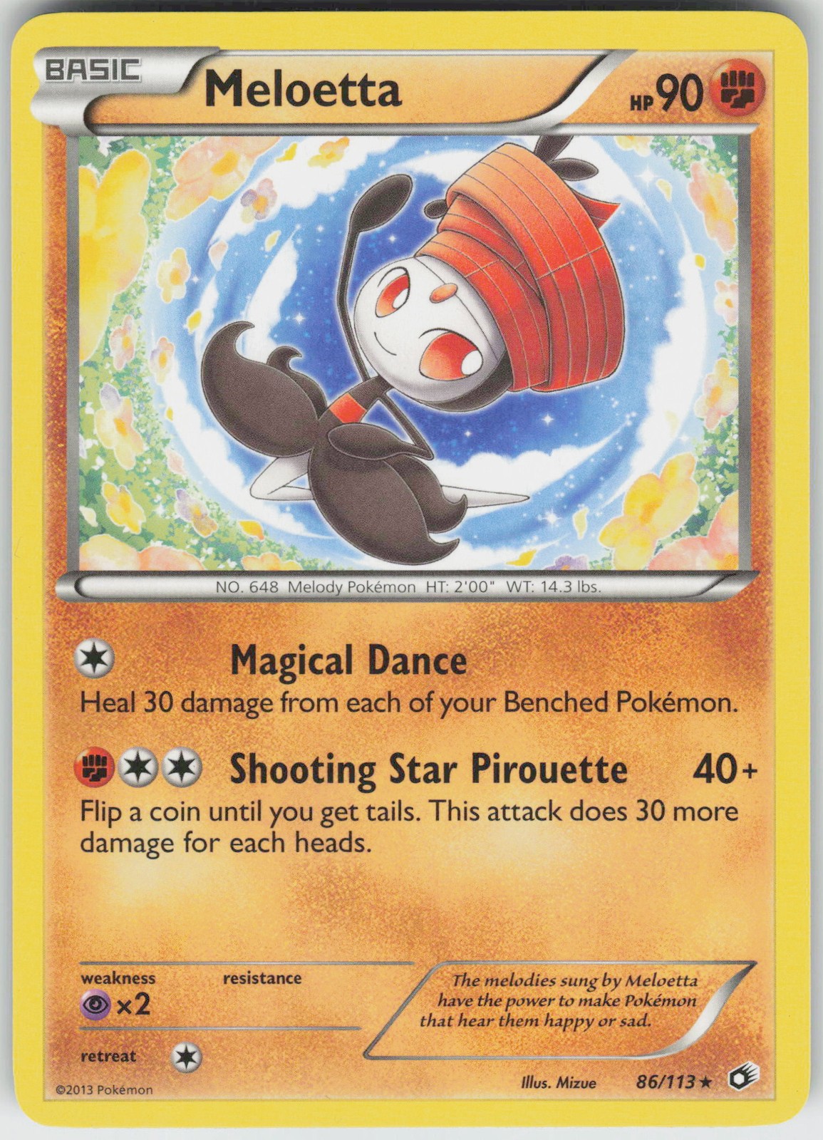Pokemon Meloetta (86) 86/113 Legendary Treasures Rare NM