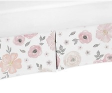 Sweet Jojo Designs Blush Pink, Grey and White Watercolor Floral Baby Girl