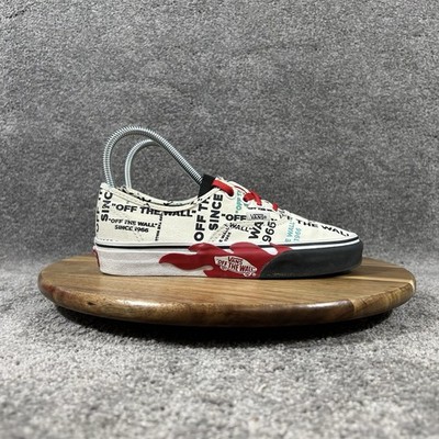 Vans Authentic OTW Flame Packing Tape Women s 5.5 Men s 4 White Skate Shoes Used