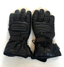 Crane Sports Techtex Motorbike Black Leather Gloves Size 10 UK