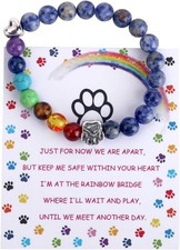 Pet Memorial Gifts, Rainbow Bridge Bracelet for Beloved Dog Cat, 8MM Mixed...