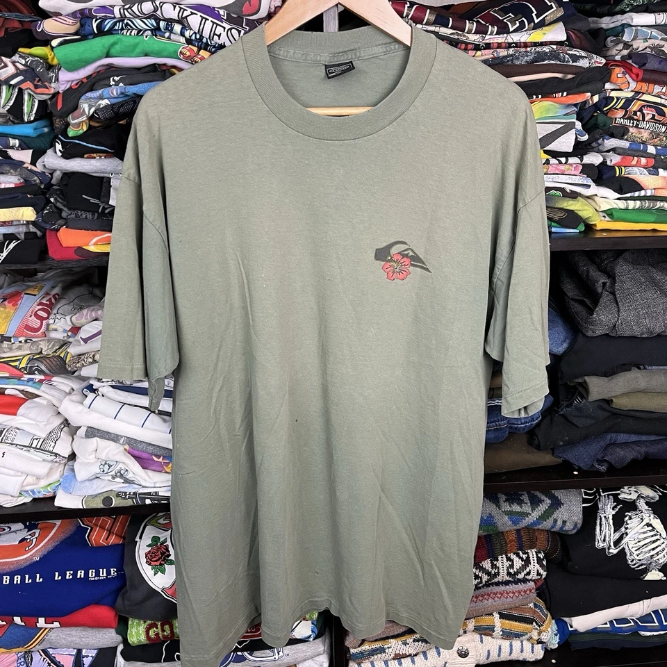 Camisa Hawaiana Quiksilver Vintage Años 90 Talla XL Puntada Única Ropa de Surf Floral Años 80 Foto 3 de 4