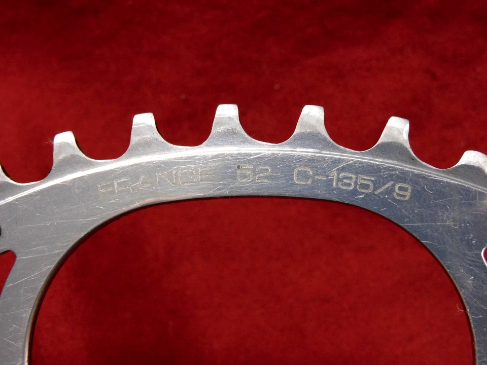 Vintage Spécialités TA 9 Speed Silver Road Chainring 52t x 135 mm BCD - Image 4 of 4
