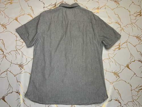 Allsaints Men Gray Button Up Waycross Short Sleeves Shirt Size XL Defect - Picture 5 of 8