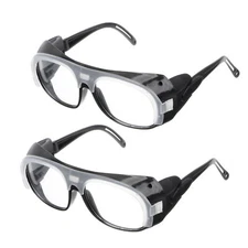 2pcs Protection Safety Glasses with Polycarbonate Transparent Lens Goggles