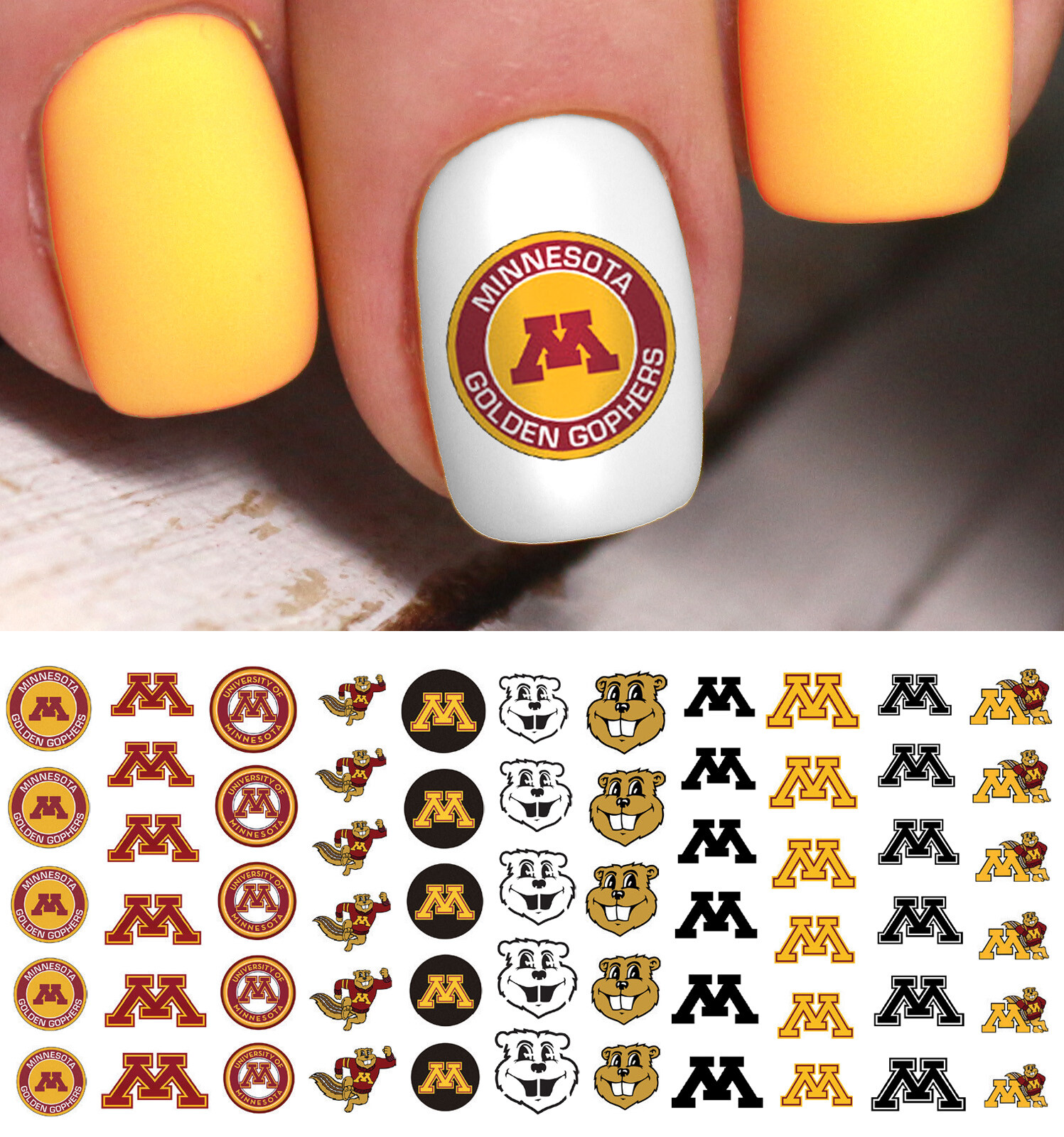 Minnesota Golden Gophers College Sports Team Nail Art Decals - Salon  Quality! | eBay