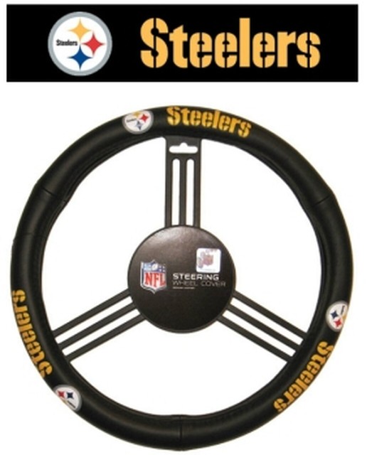 PITTSBURGH STEELERS STEERING WHEEL COVER LEATHER STYLE eBay