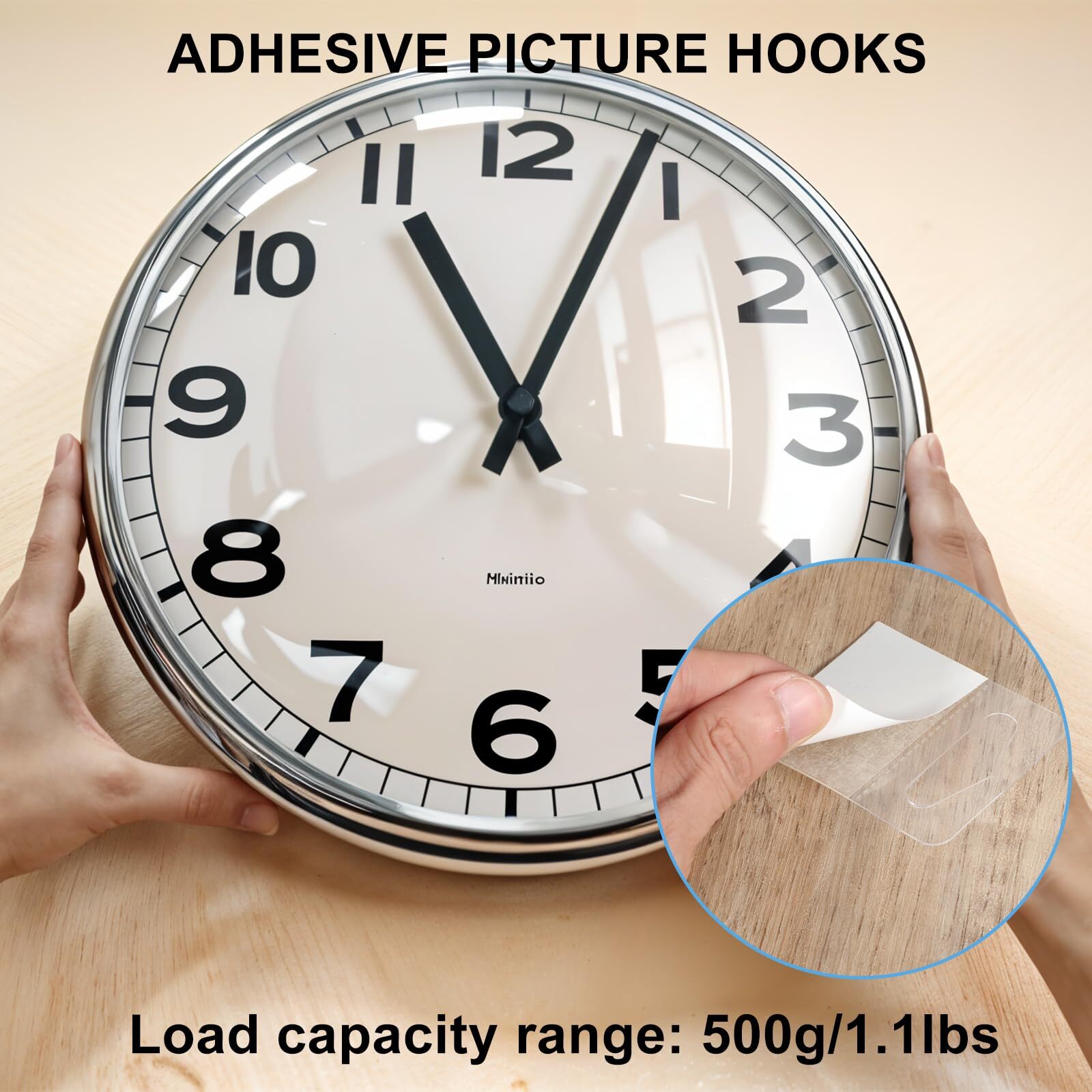 10Pcs Adhesive Picture Hangers Clear Self Adhesive Frame Hanger Hooks