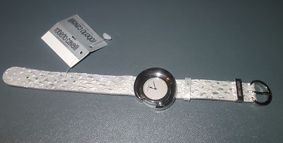 ROBERTO CAVALLI Convertible watch silver LEATHER SNAKE silver TONE CASE NEW