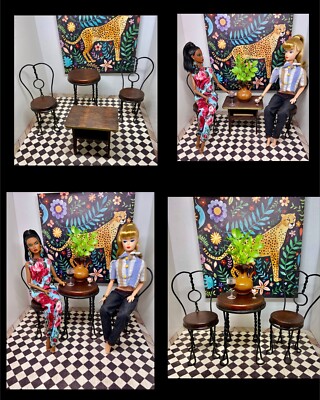 FASHION DOLL/POPPY PARKER, BISTRO/TABLES & CHAIRS SET  Scale 1/6 .