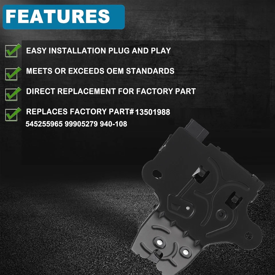 Actuador de cierre de tapa de bloqueo de maletero trasero para Chevy Chevrolet Malibu Cadillac 2013-2018 Foto 2 de 4