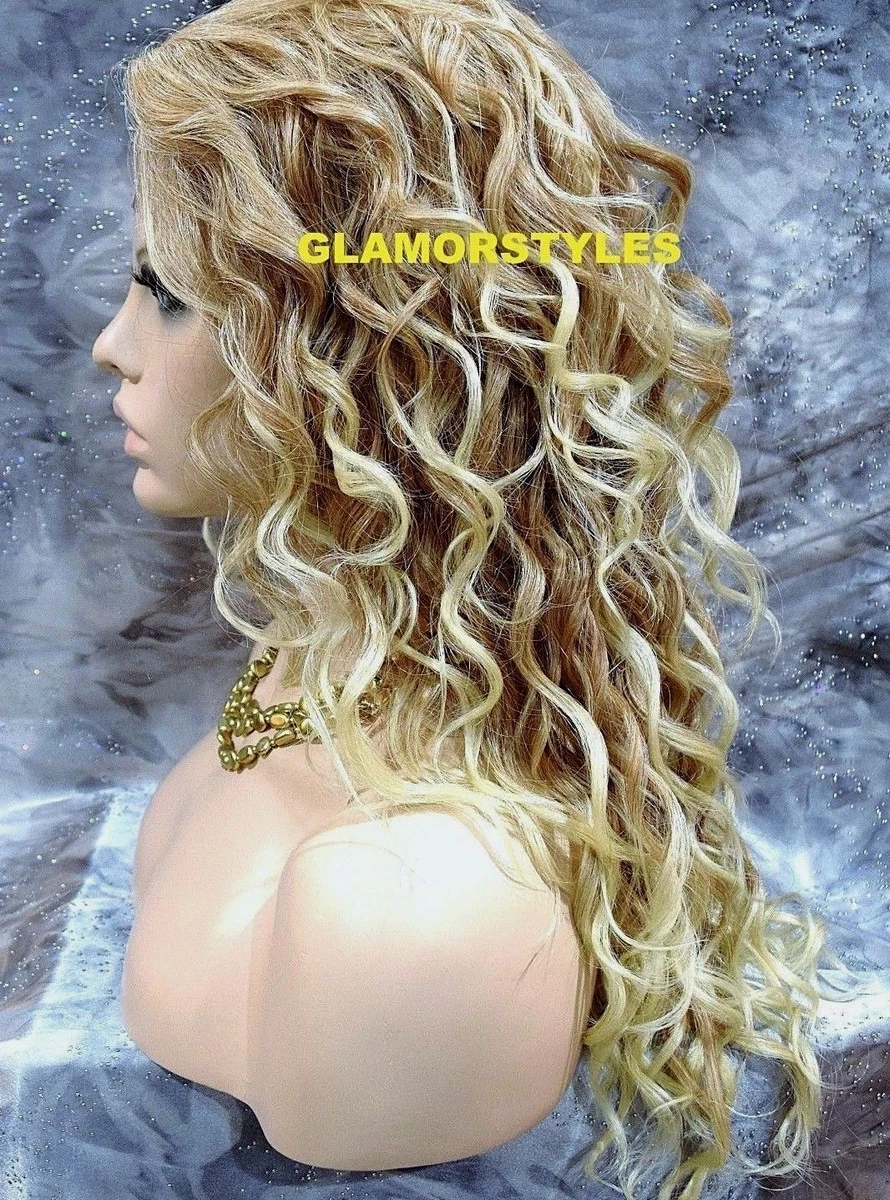 Medium curly 2025 blonde wig