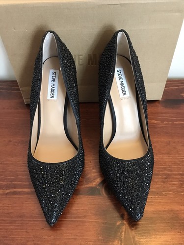 Steve Madden Daisie R Classic Pumps BLACK Crystal Rhinestone -SIZE 10M - Picture 3 of 9