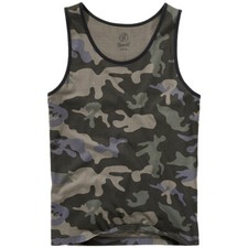 Brandit Débardeur Vacances Gym Coton Maillot De Corps Été Gilet Dark Camo Camo