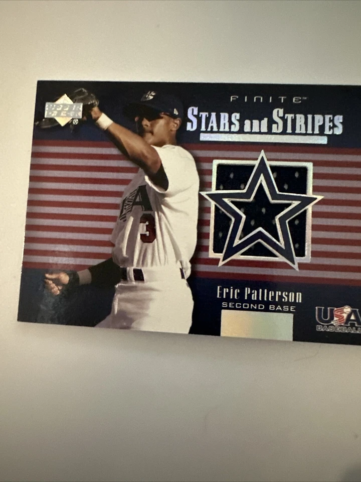2003 Upper Deck Finite USA Baseball Eric Patterson Stars and Stripes Team Jersey - Image 4 of 4