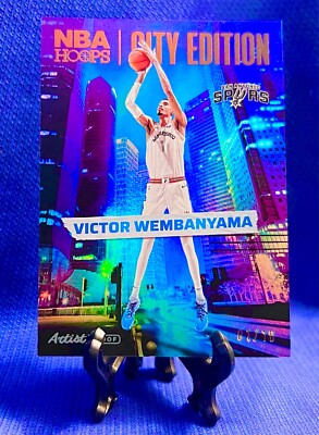 VICTOR WEMBANYAMA 2024-23 NBA HOOPS Artist Proof Holo Foil City #01/10 #2 SPURS